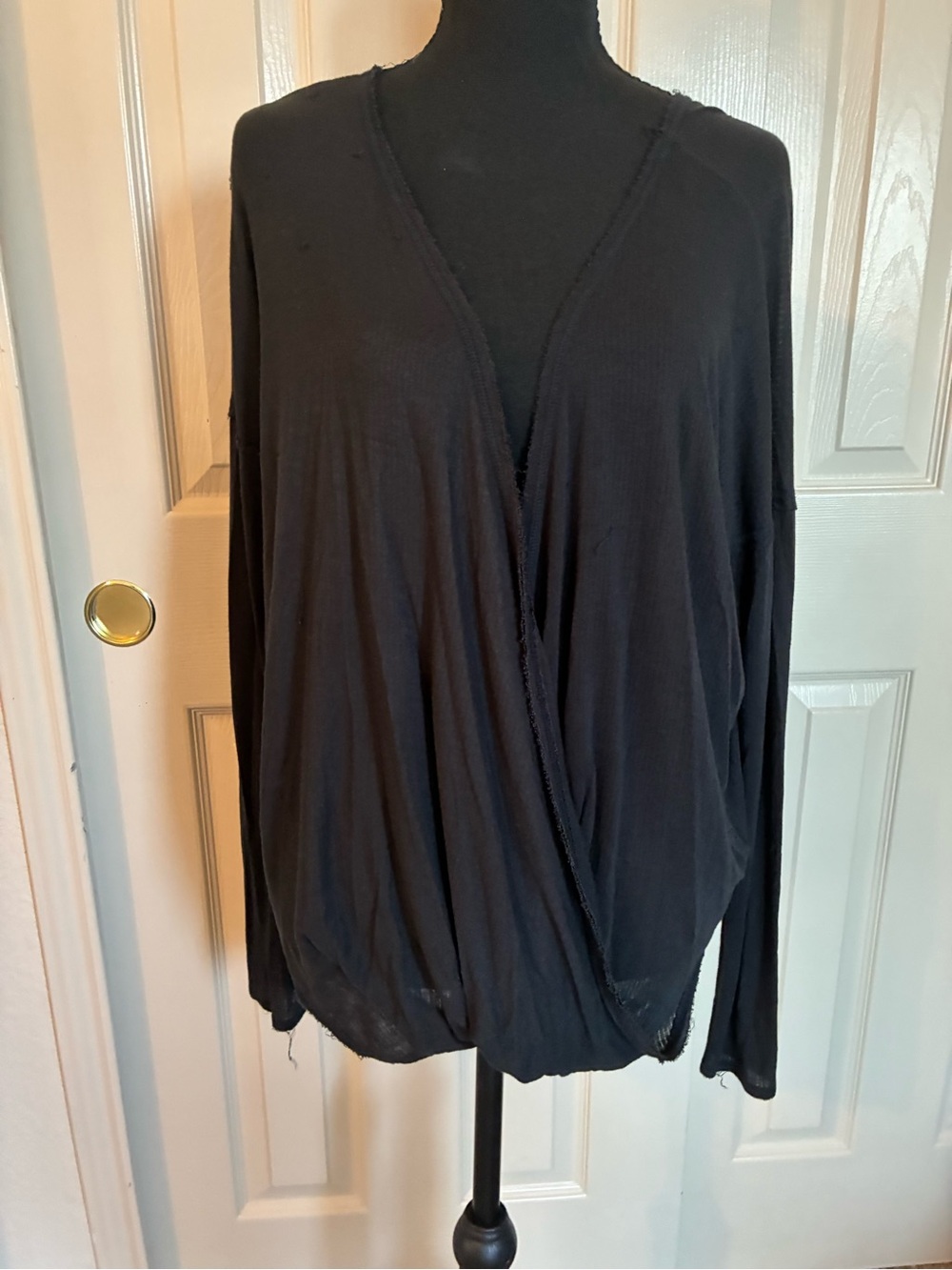 Black Women's Wrap-Front Top - Unbranded